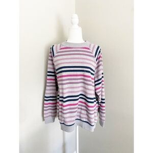 Striped American Eagle Crew Neck Pullover Long Sleeve Sweatshirt, NWT